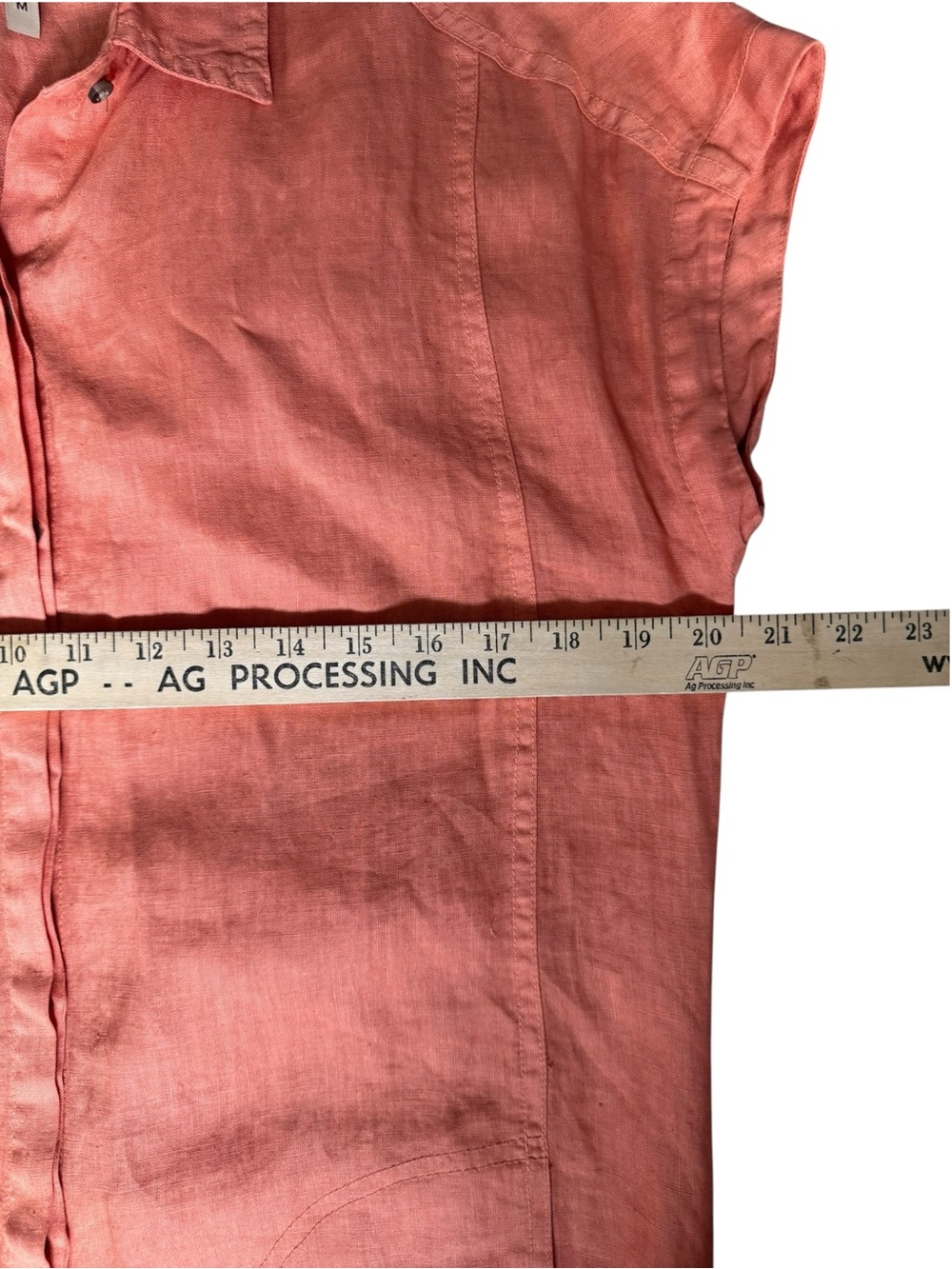 XCVI Coral 100% Linen Button Front Maxi Shirt Dress Size M Coastal Resort P56 - Picture 4 of 7